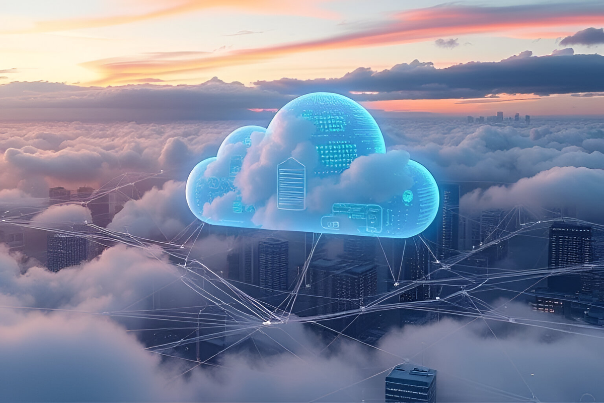 Abstract representation of an AI neural network