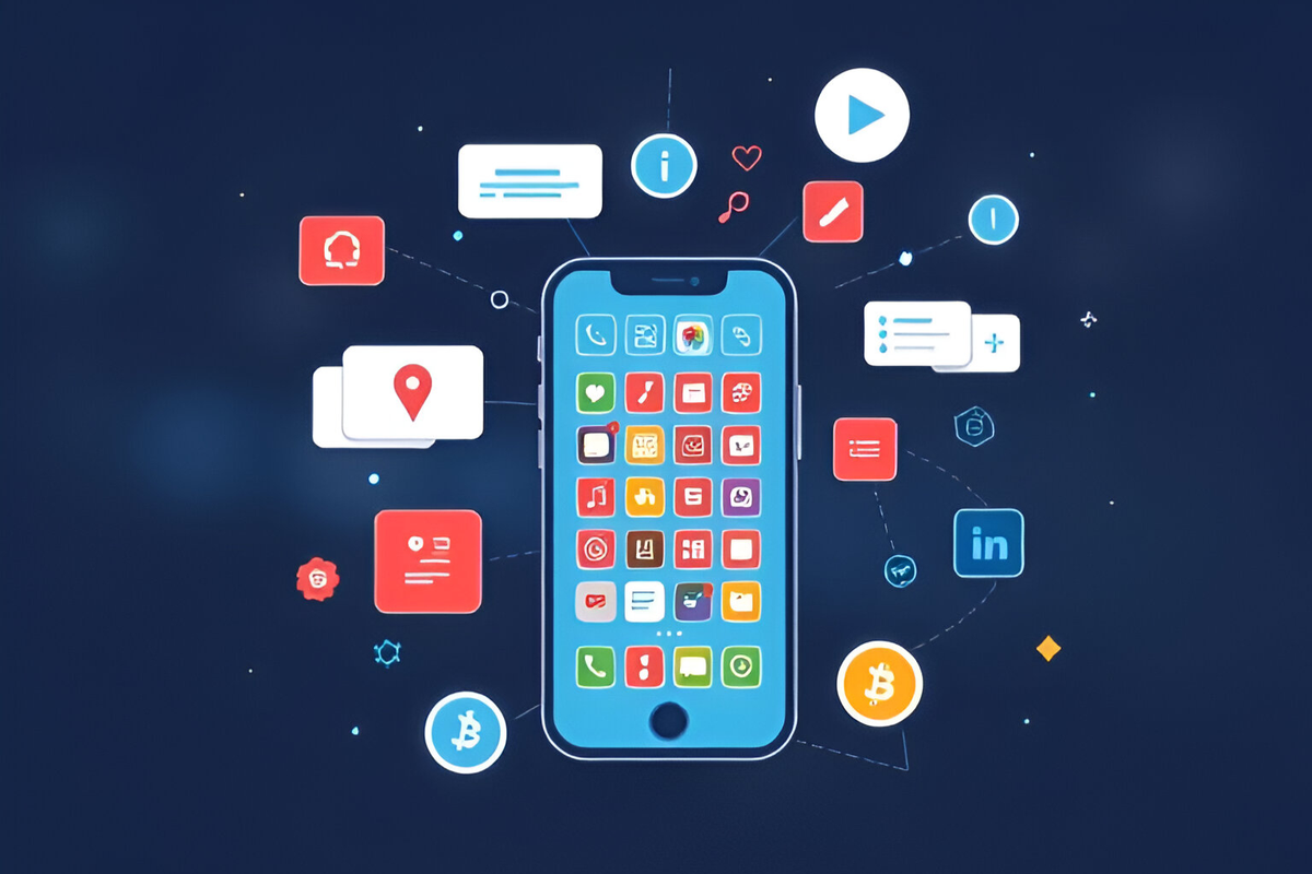 Smartphone displaying a sleek mobile app interface